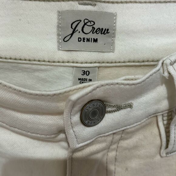 J.Crew Denim High Waist Straight Leg White denim with patches sz30 - Picture 3 of 6